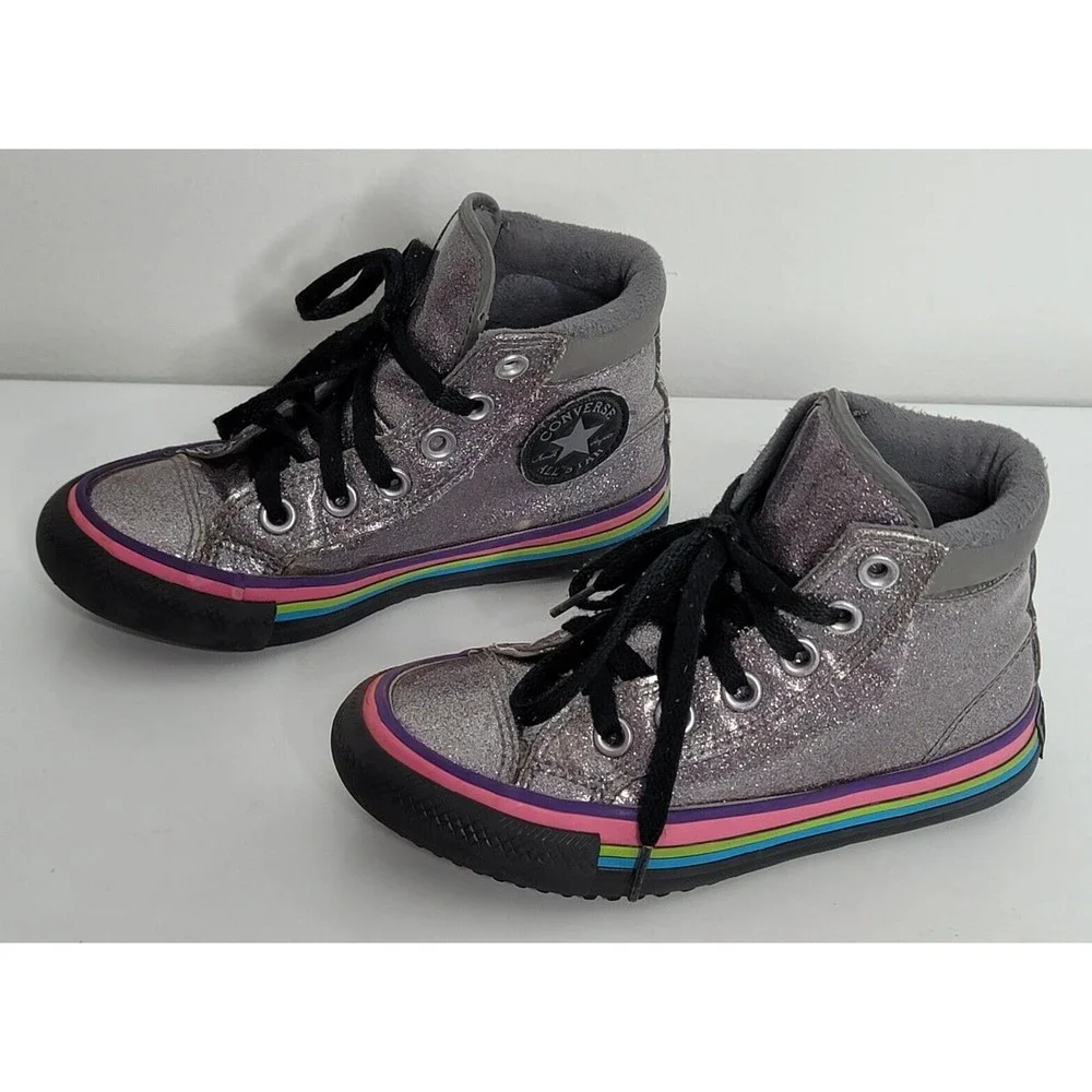 Converse Chuck Taylor All Star Iridescent Glitter Girl Sz 12 High Top Sneakers